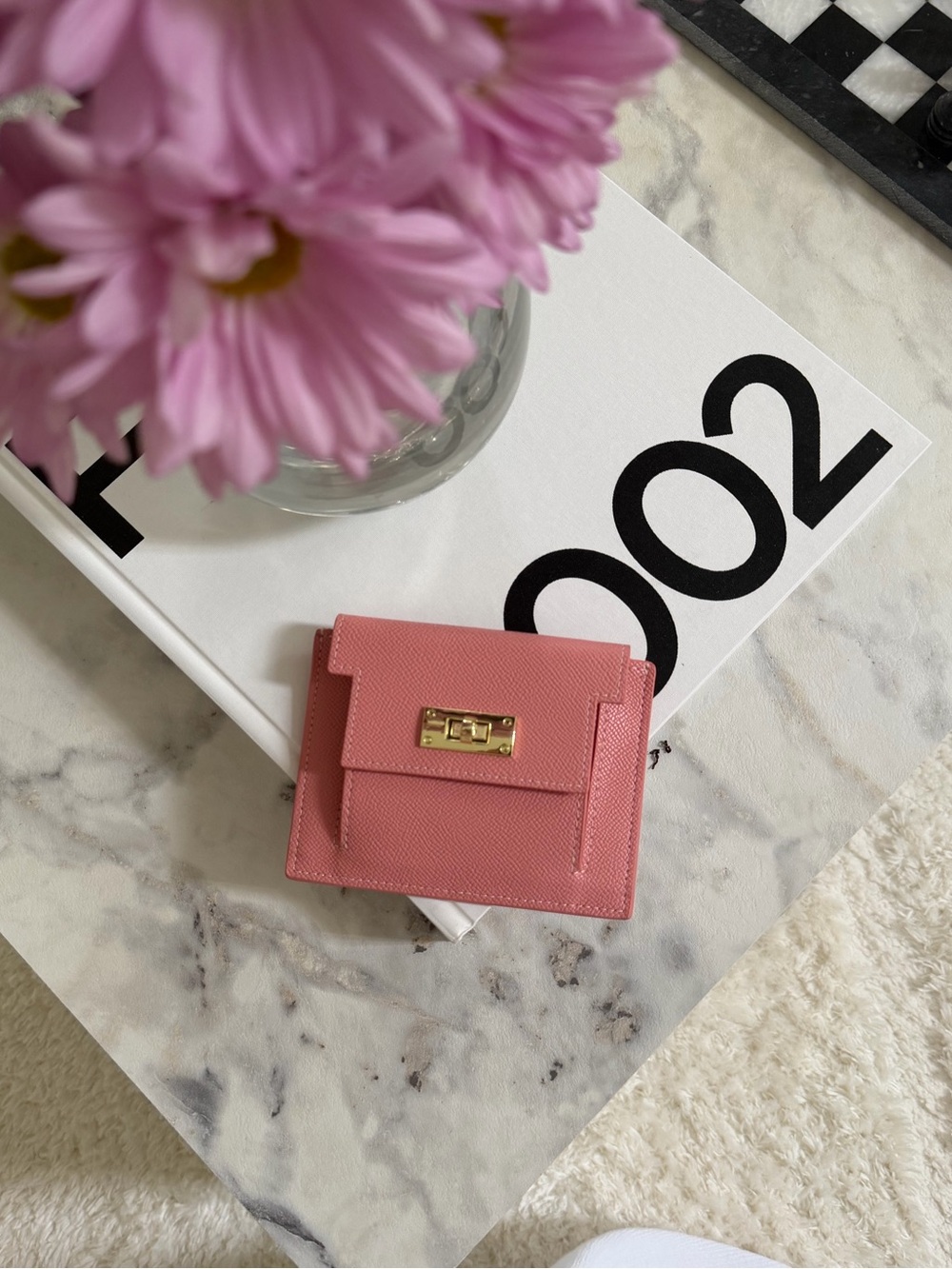 Kelly Epsom Wallet in Soft Pink